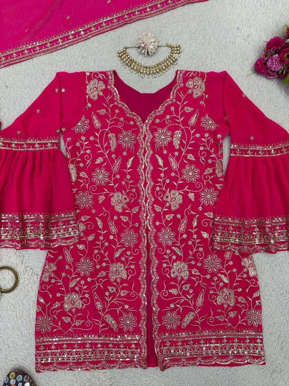 Vardan Ethnic Kd 1470 Faux Georgette Wholesale Pakistani Readymade Party Wear Salwar Suit Catalog — Wholesale Salwar Suits, MPA wholesale from Surat - Gallery Image 3